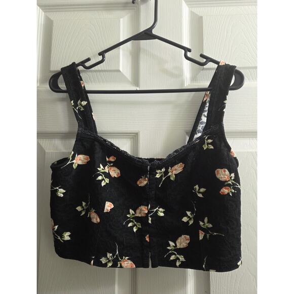 Urban Outfitters Kimchi Blu Bustier Crop Top Tank Hook and eye closure black L - Picture 2 of 9
